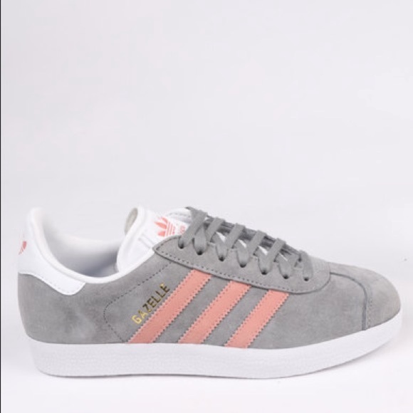 Impedir Conjugado Desarrollar adidas | Shoes | Nib Adidas Gazelle Gray W Pink Stripes | Poshmark